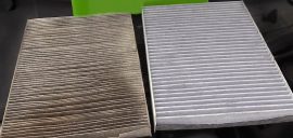 Clean and dirty Cabin Air Filters for Ford F-250