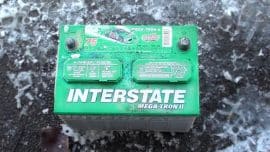 Battery for Subaru WRX with INTERSTATE mega-trone on top