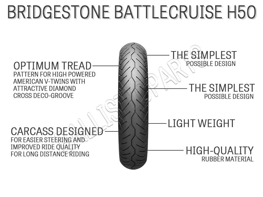 Bridgestone Battlecruise H50 Front 130/80B-17 (65H)