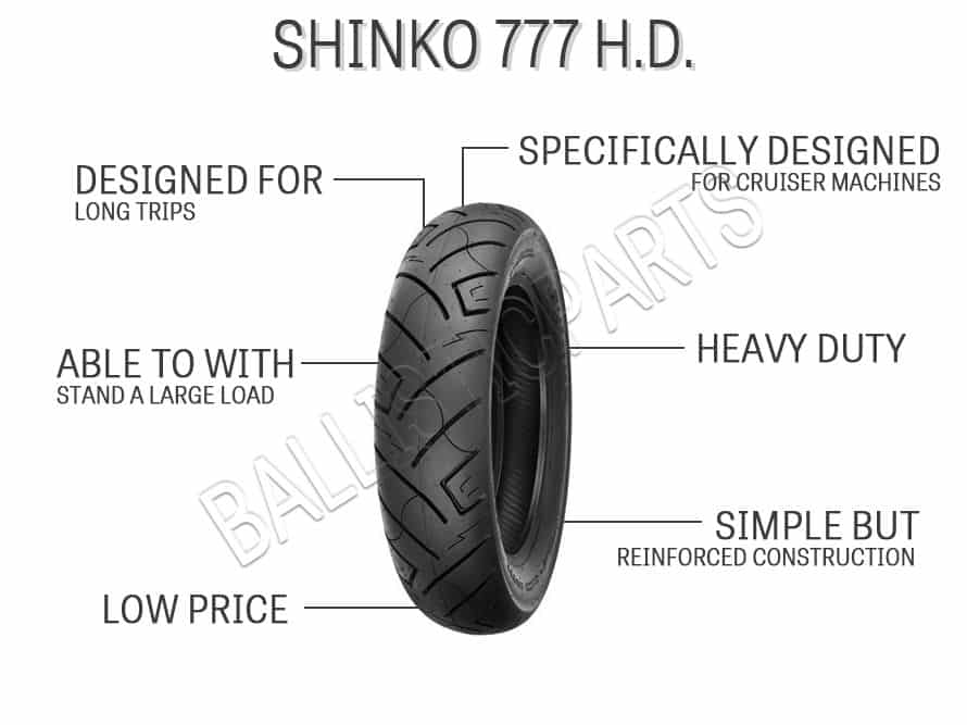 Shinko 180/65B-16 (81H) 777 H.D. Rear Motorcycle Tire
