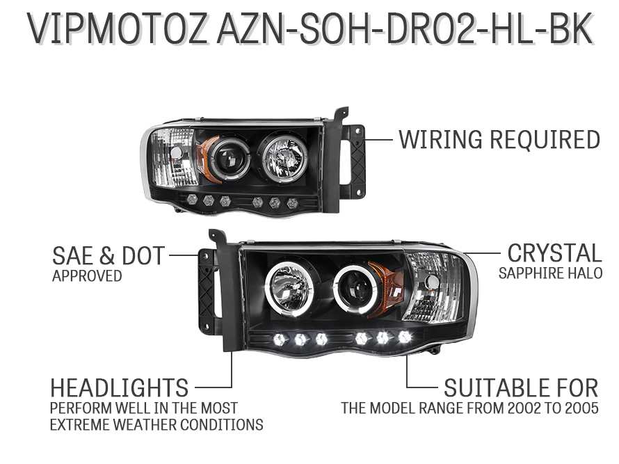 VIPMOTOZ AZN-SOH-DR02-HL-BK